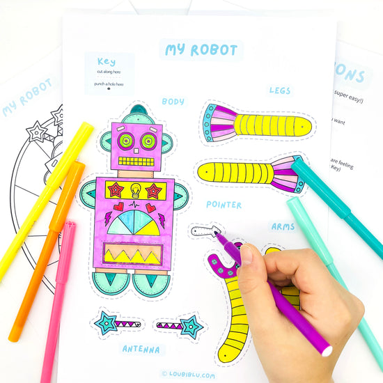 colouring a robot craft