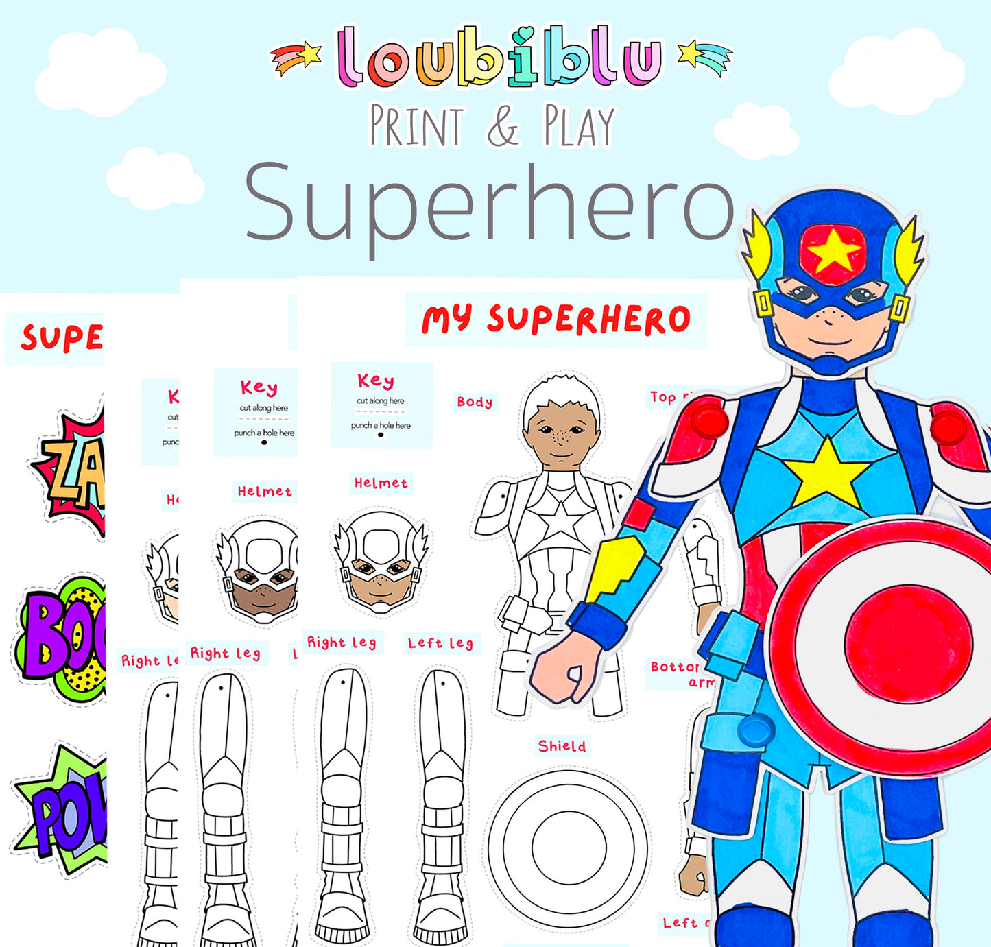 kids printable superhero craft