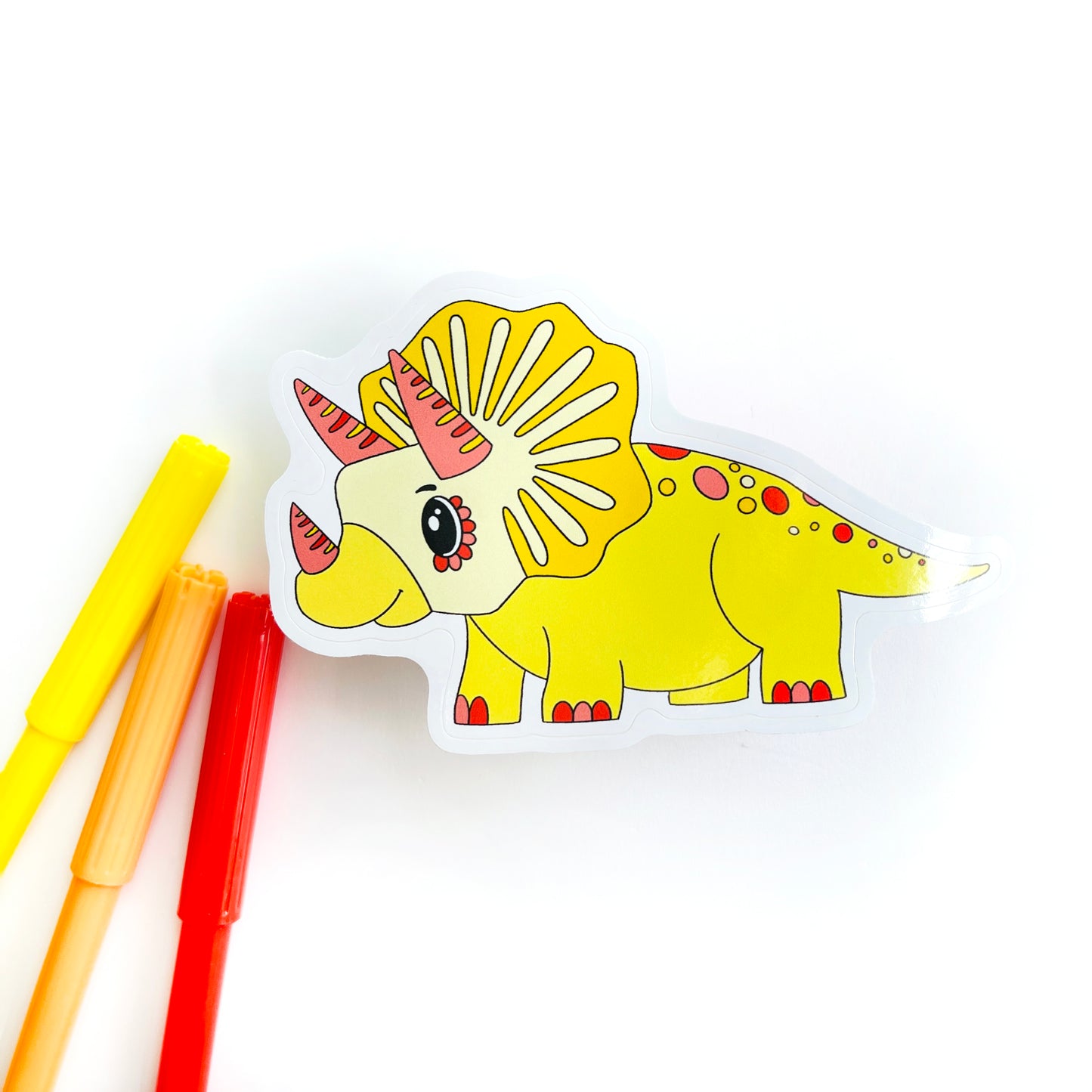 cute Triceratops kids Sticker - Loubiblu