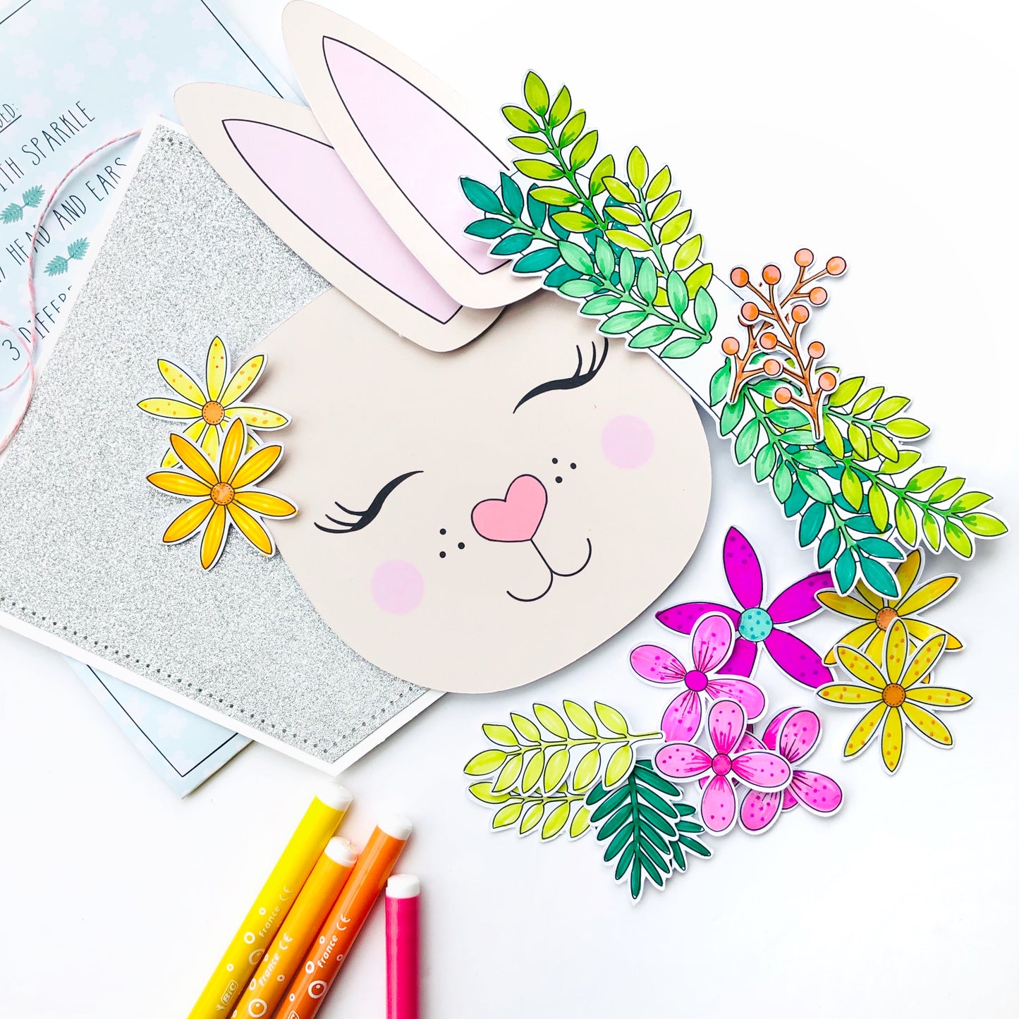Bunny colouring craft - Loubiblu
