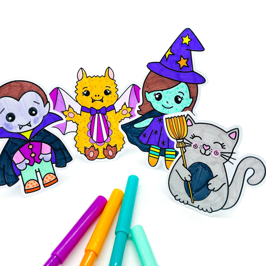 Mini Halloween colouring craft