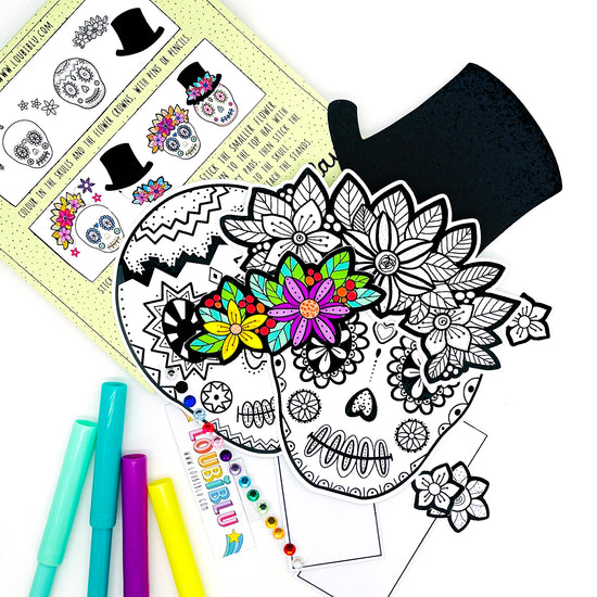 Sugar skull colouring craft