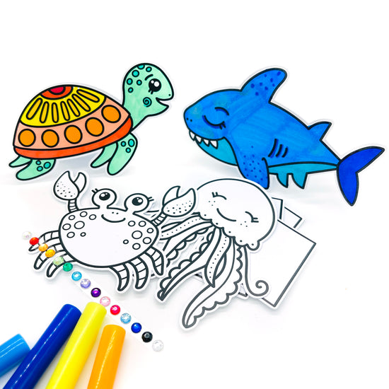 Sealife colouring craft