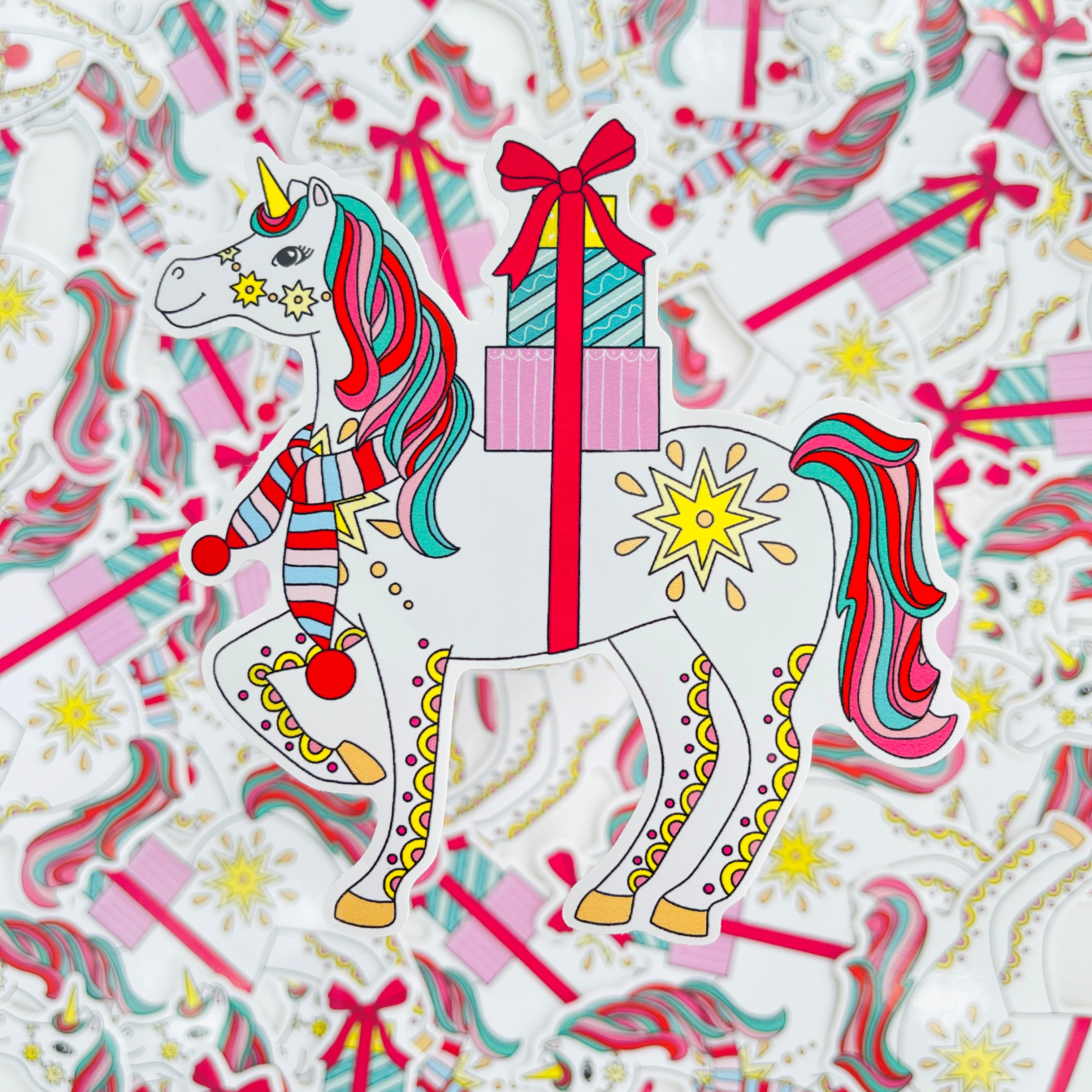 Unicorn Christmas Sticker