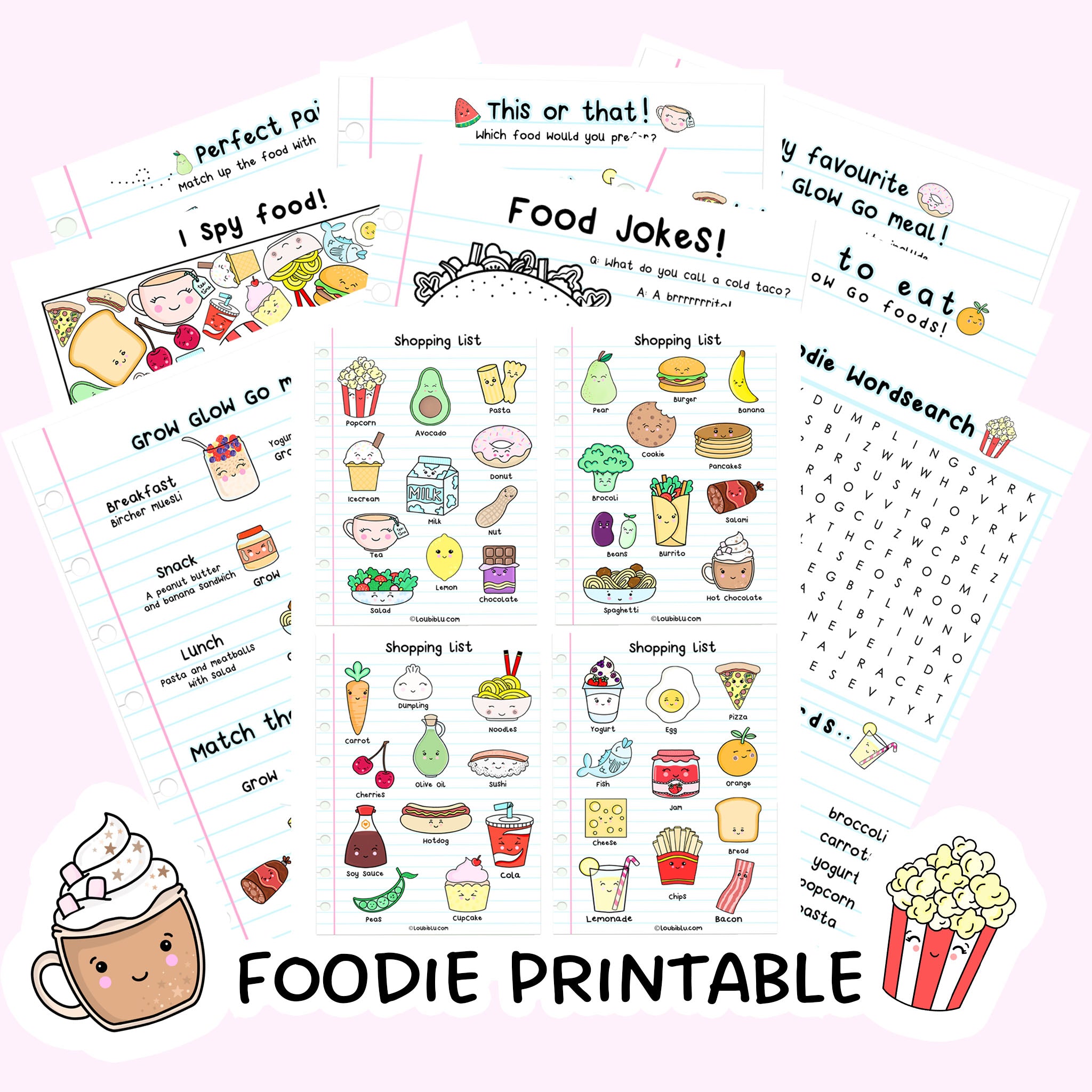 Kids food printable