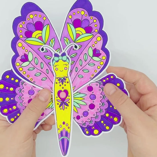 Load and play video in Gallery viewer, video of a finished easy printable kids butterfly craft
