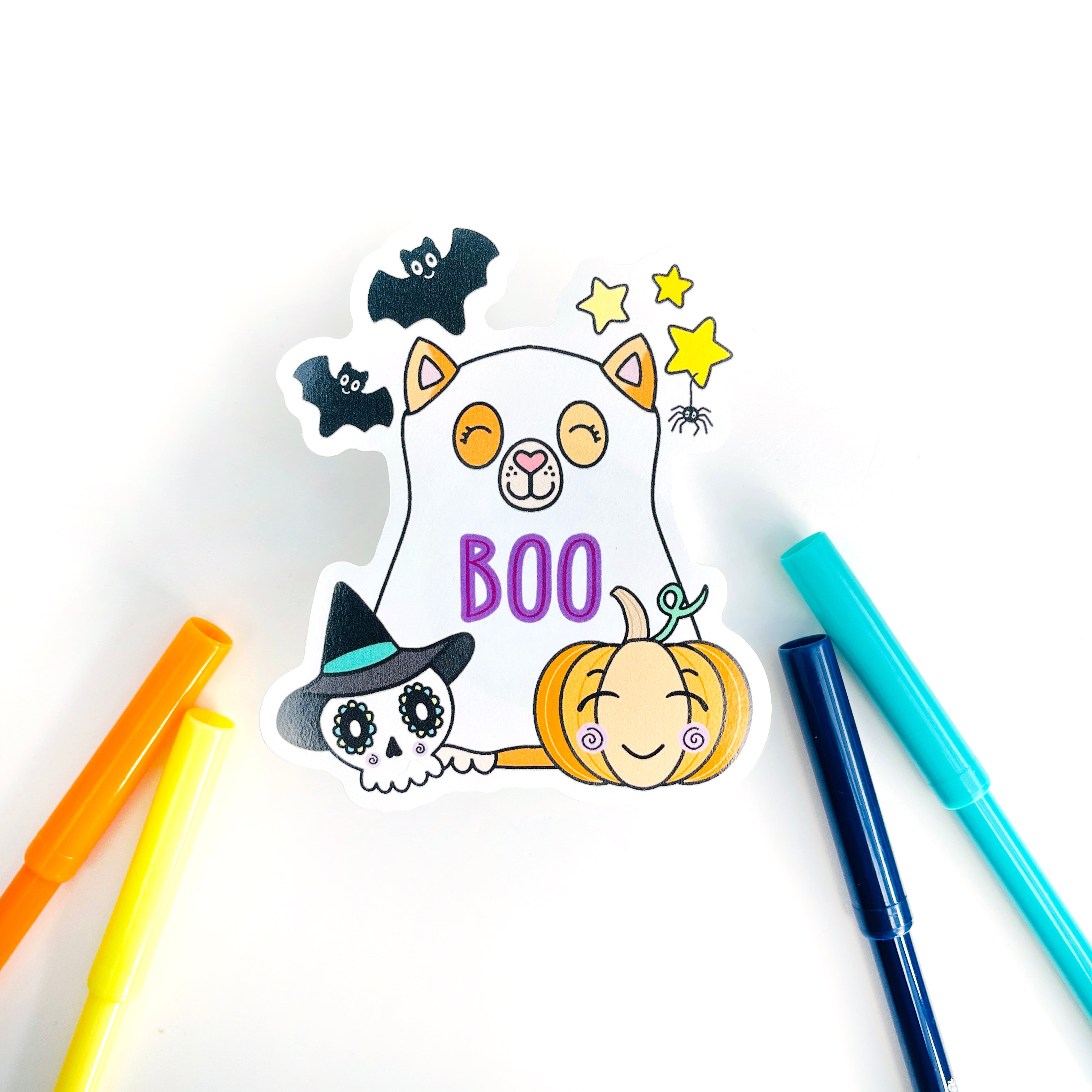 Halloween cat sticker