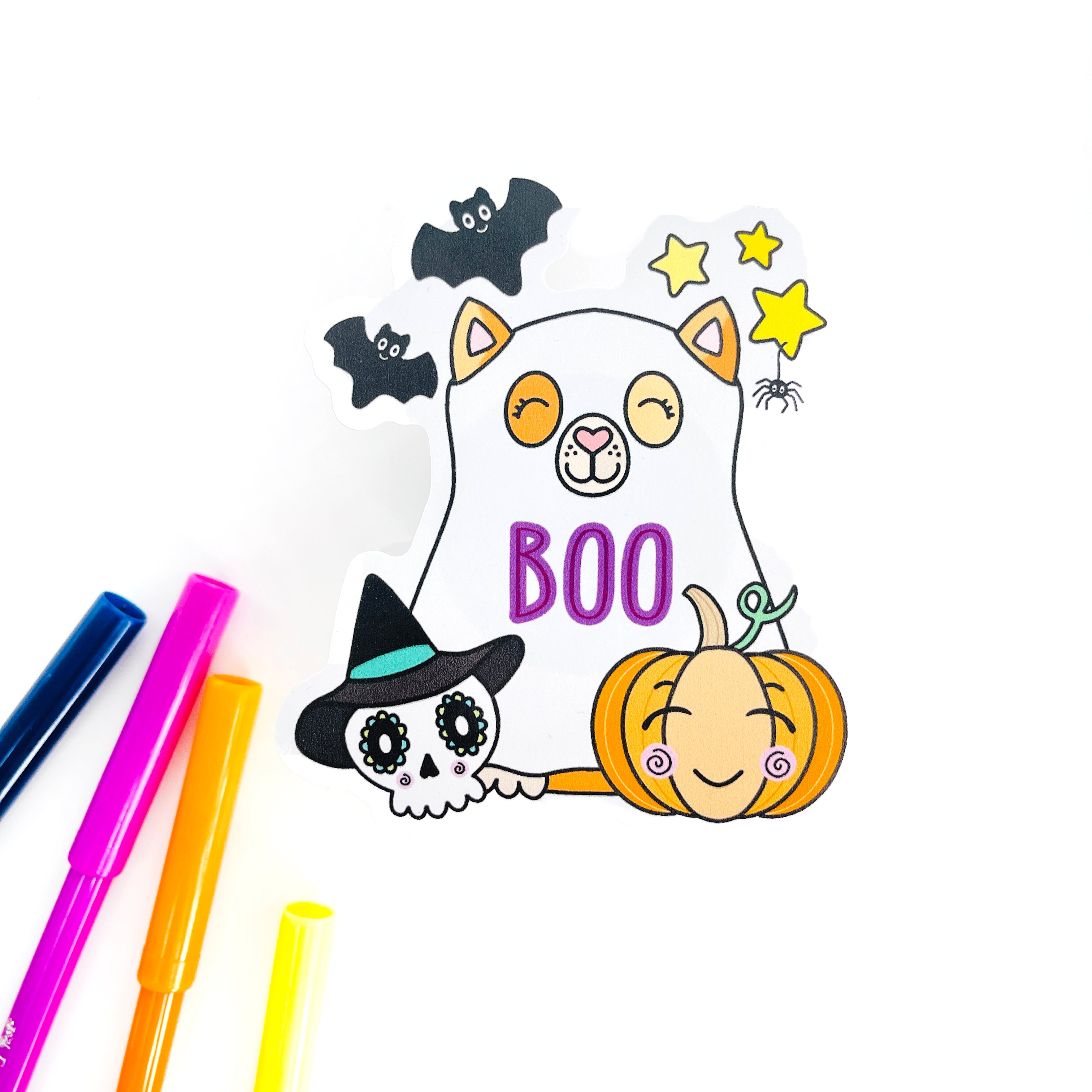 Halloween cat sticker