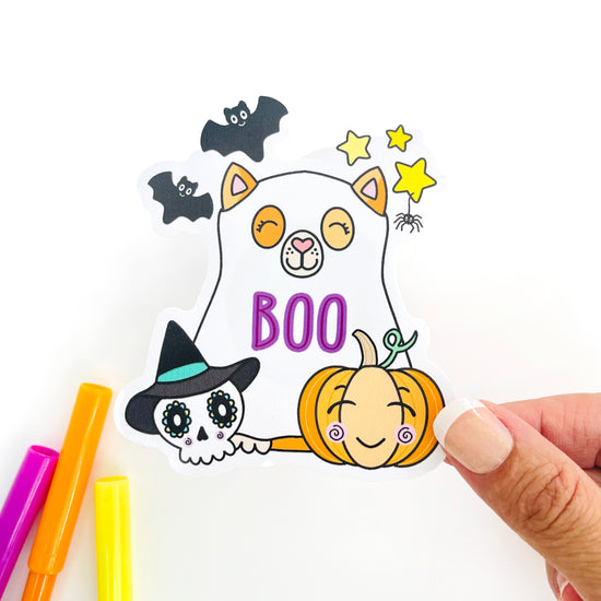 Halloween cat sticker