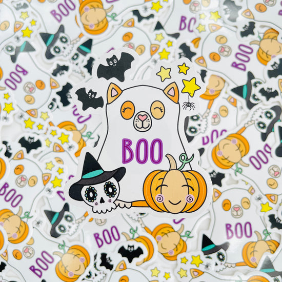 Halloween cat sticker