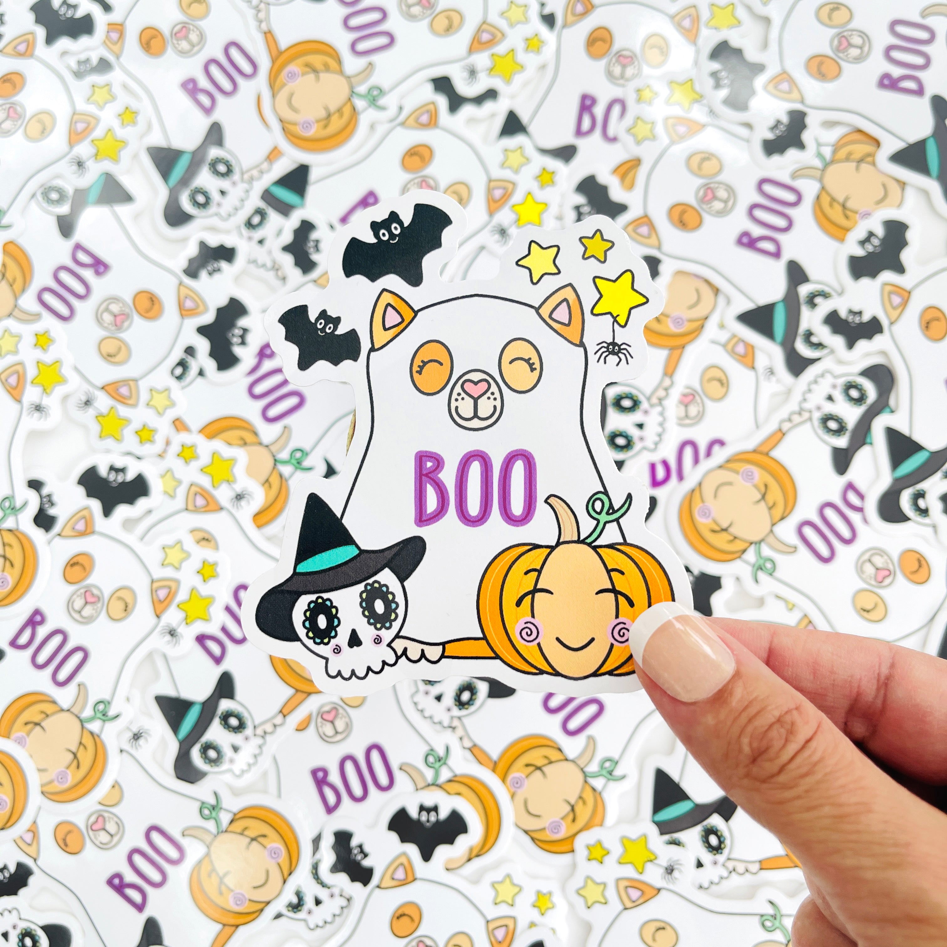 Halloween cat sticker