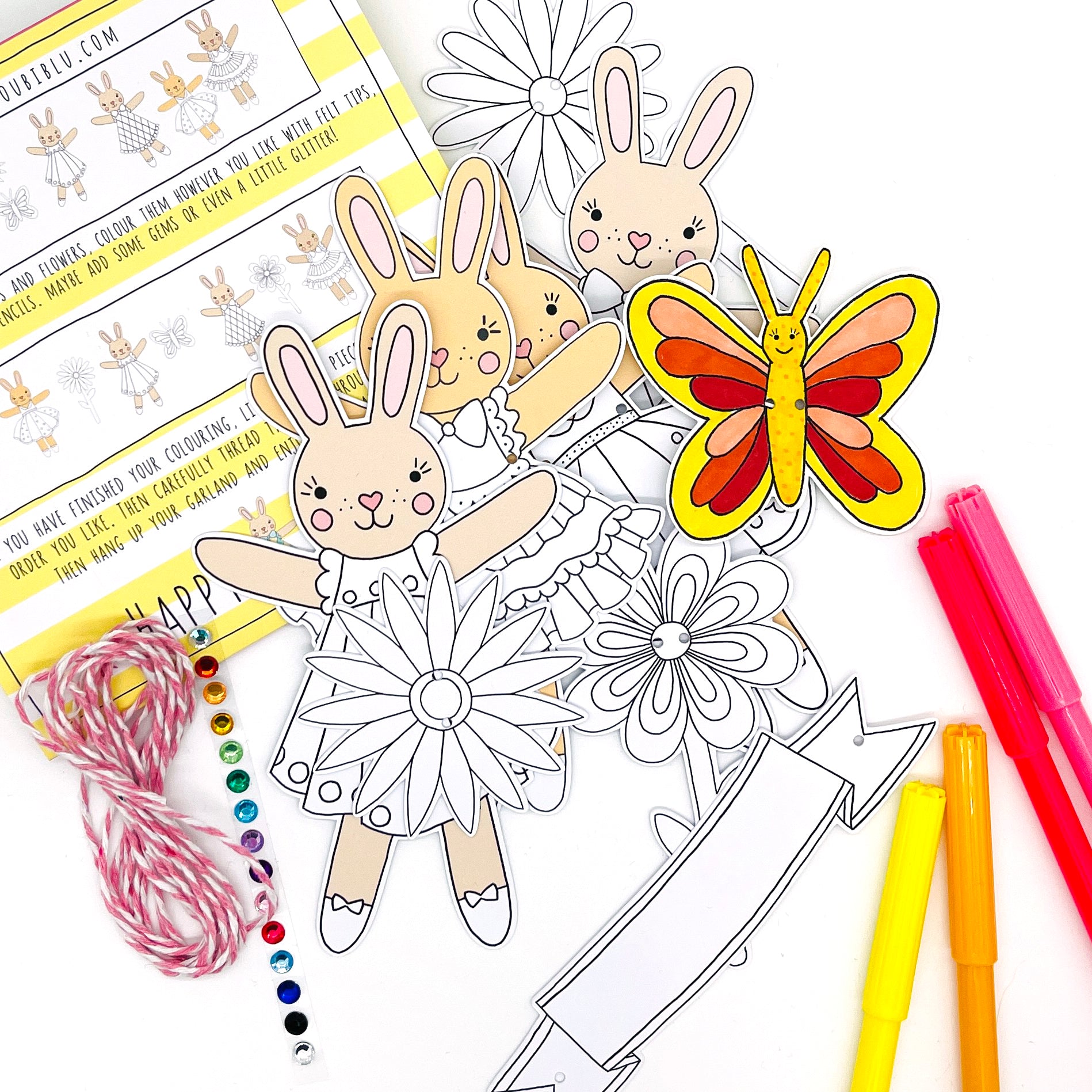 Spring Bunny Garland - Loubiblu