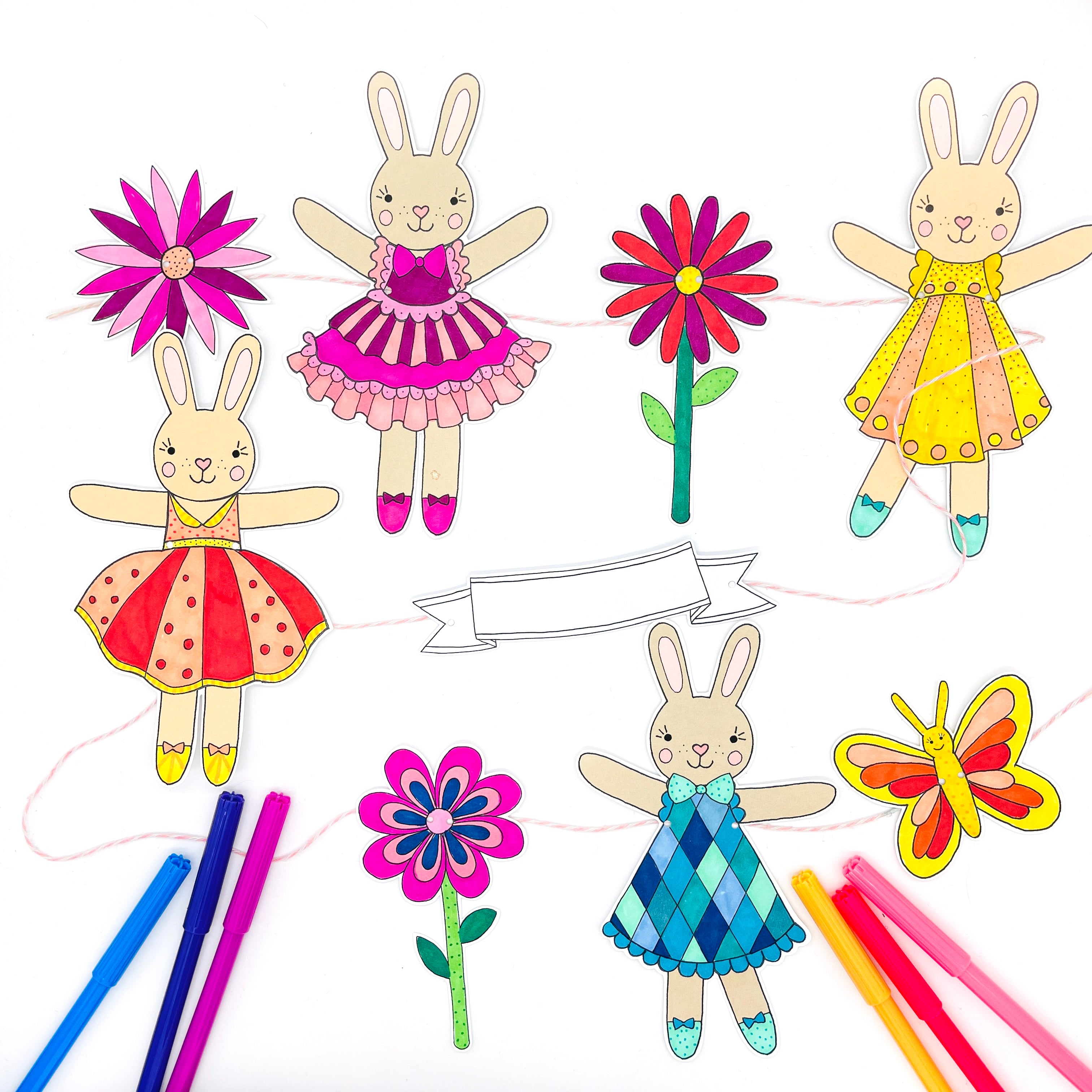 Bunny Garland craft kit - Loubiblu