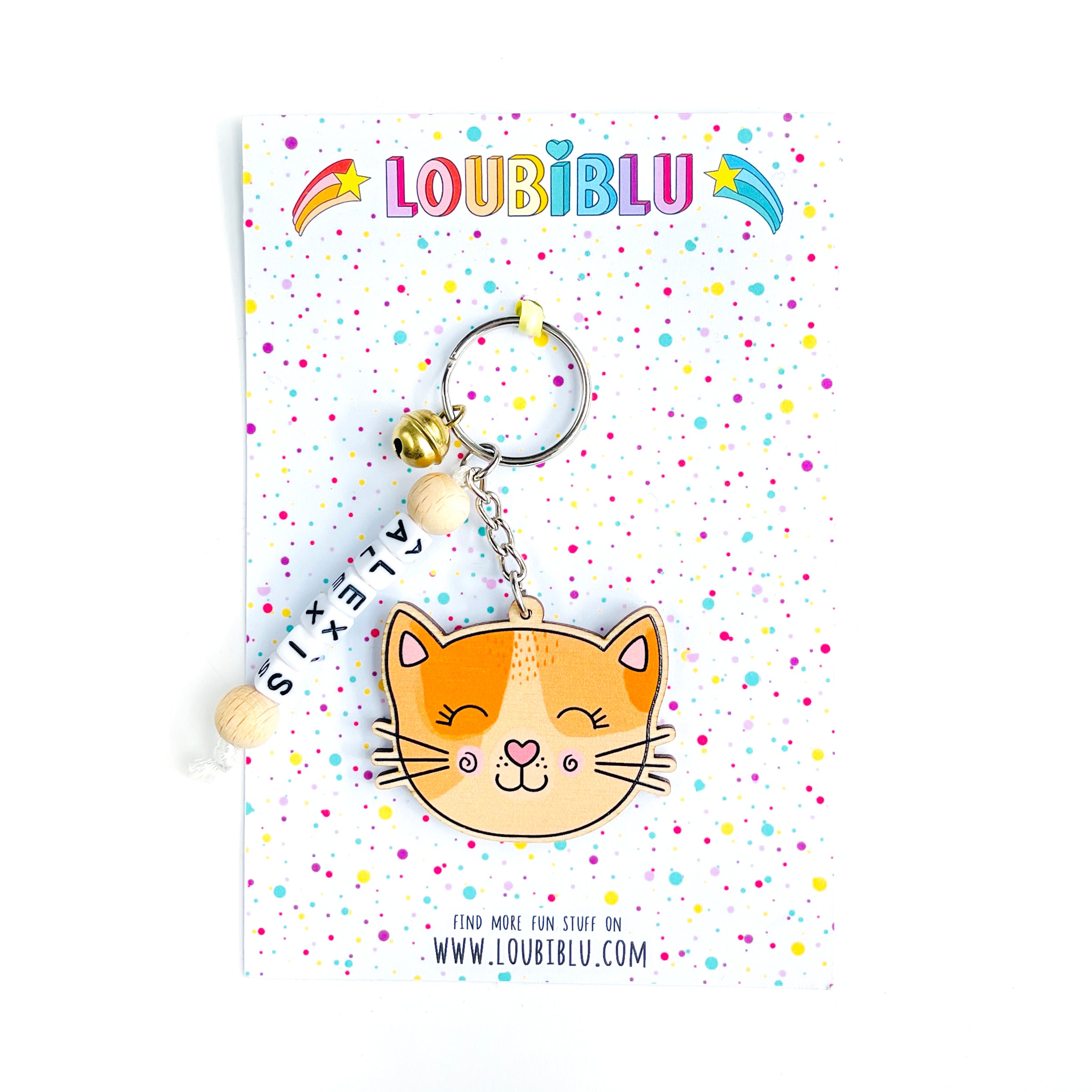 personalised Cat Keyring - Loubiblu