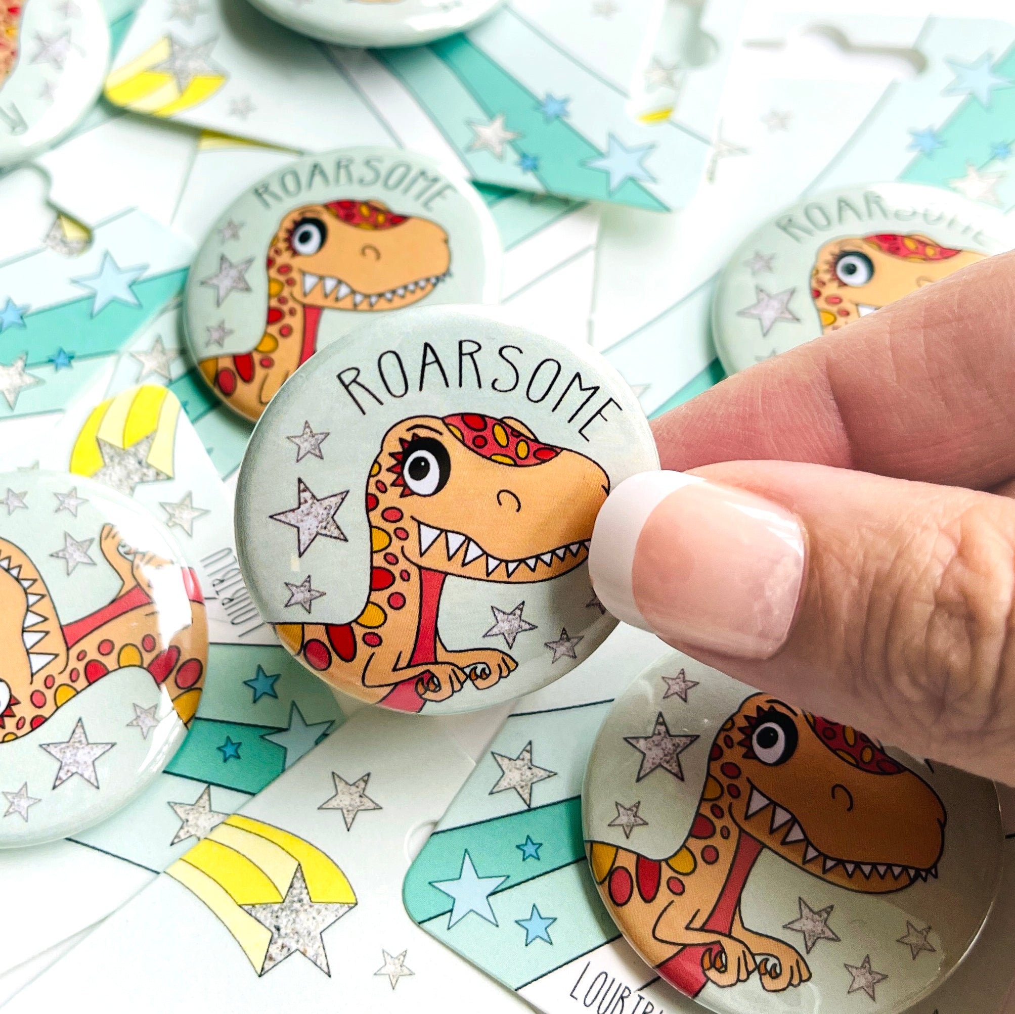 T rex badge for kids - Loubiblu