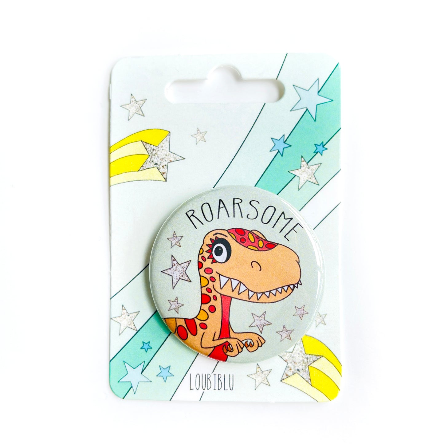 cute dinosaur badge for kids - Loubiblu