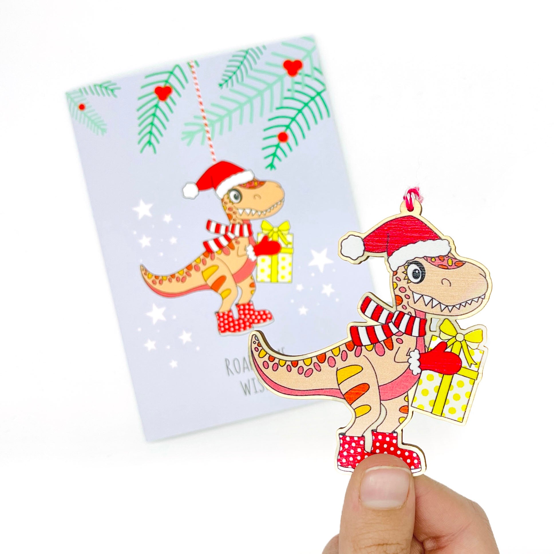 T-Rex Dinosaur  Christmas card