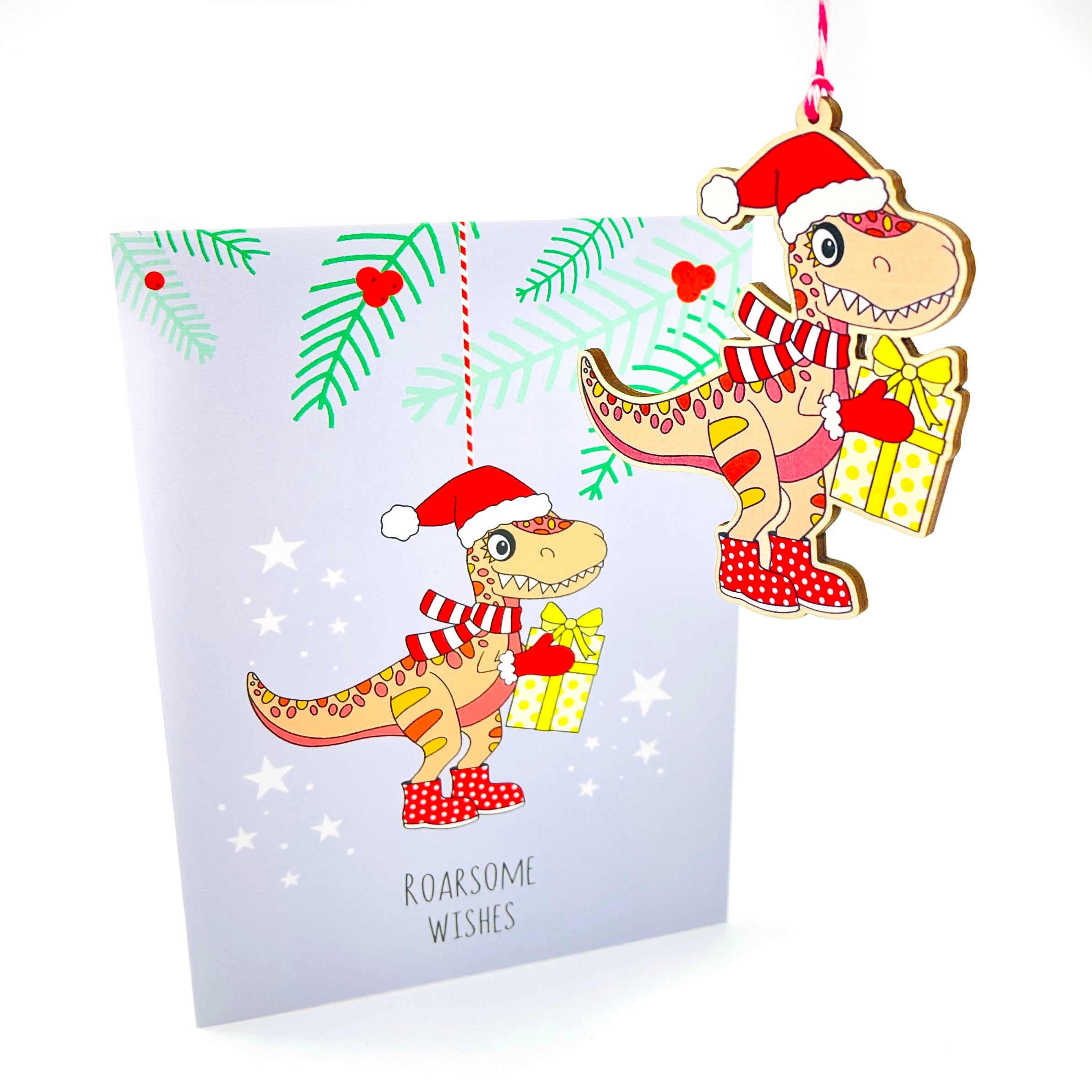 T-Rex Dinosaur  Christmas card