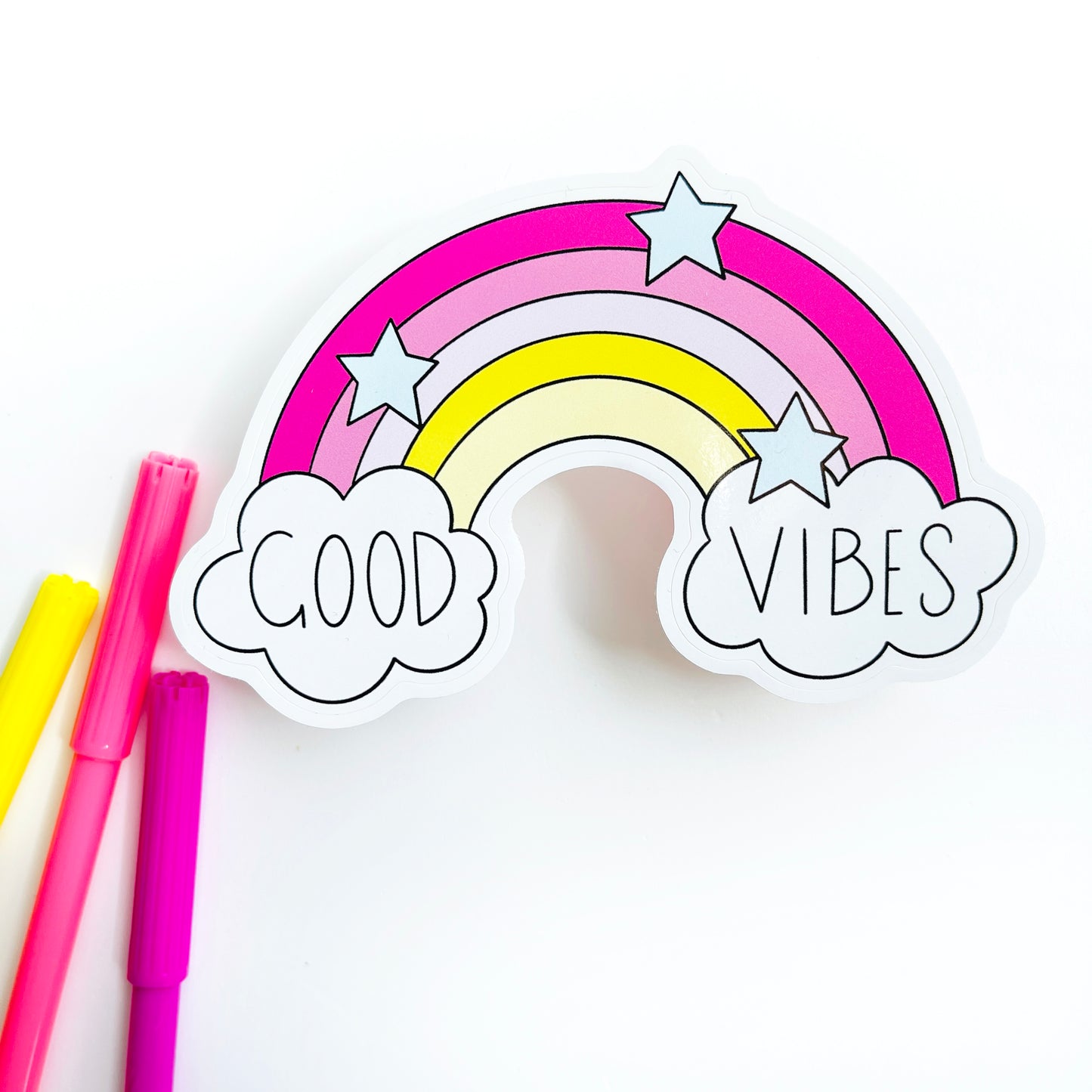 Load image into Gallery viewer, Good vibes rainbow sticker - Loubiblu
