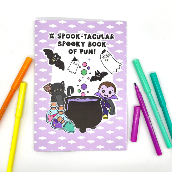 A Halloween activity booklet with colouring and quizzes.