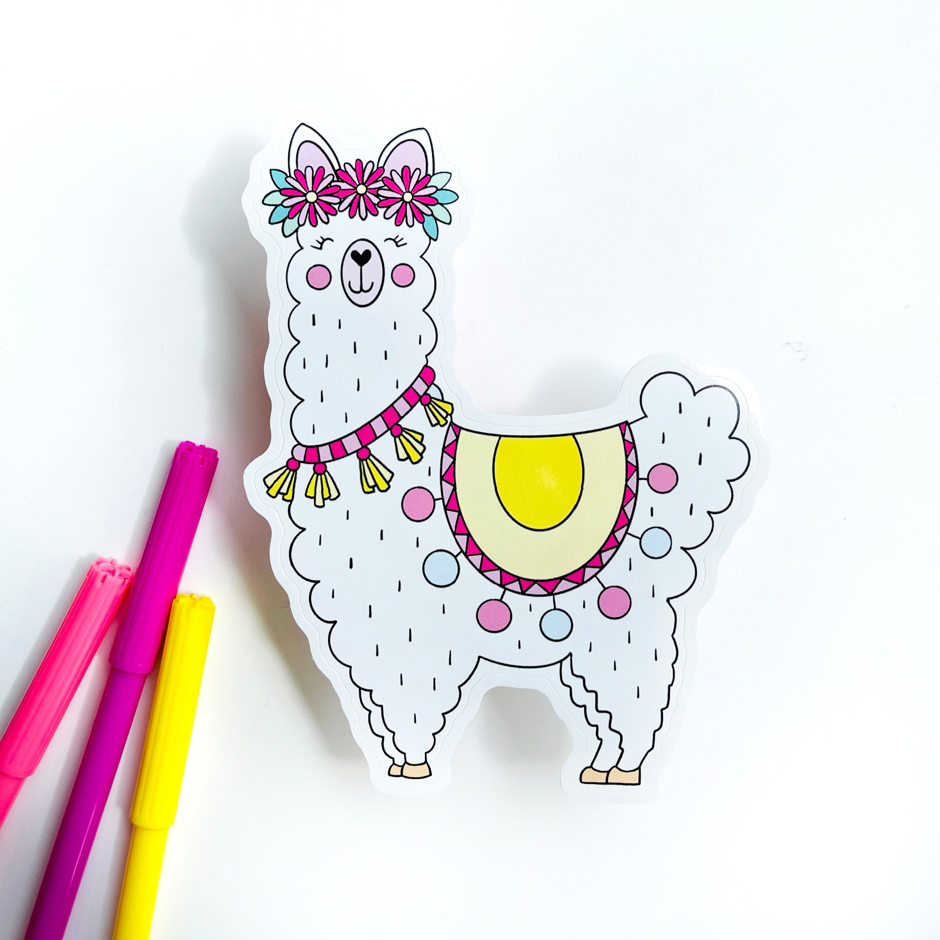 Illama stickers for kids - Loubiblu