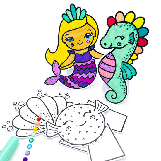 Mermaid colouring craft