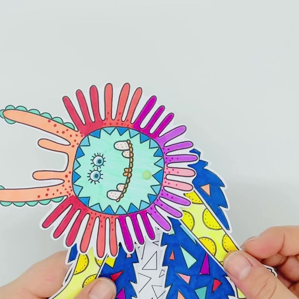 Load and play video in Gallery viewer, downloadable monster kids craft
