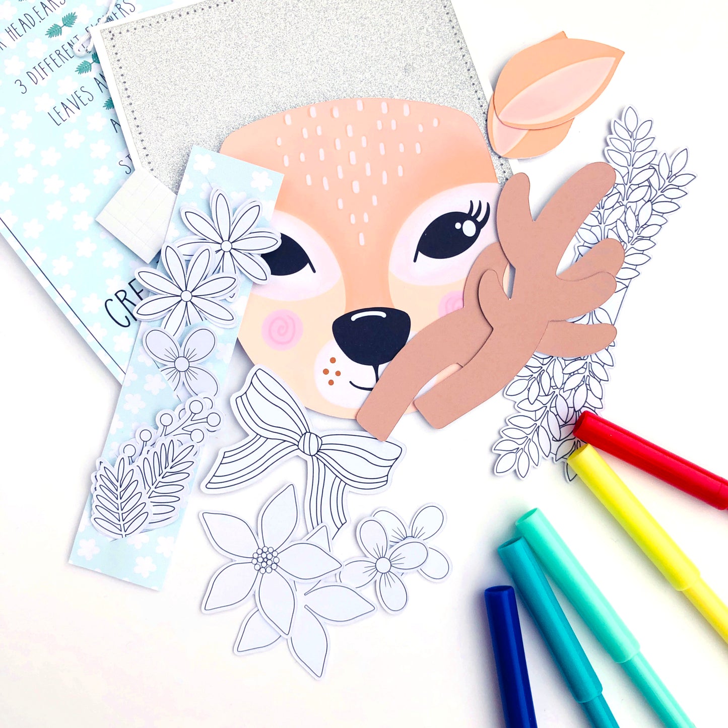  Reindeer colouring craft - Loubiblu