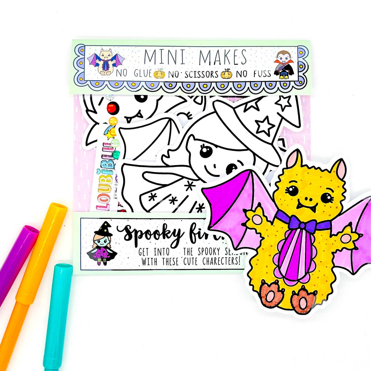 Load image into Gallery viewer, Mini Halloween colouring craft
