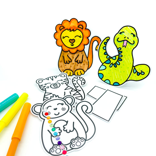 Load image into Gallery viewer, Jungle colouring craft
