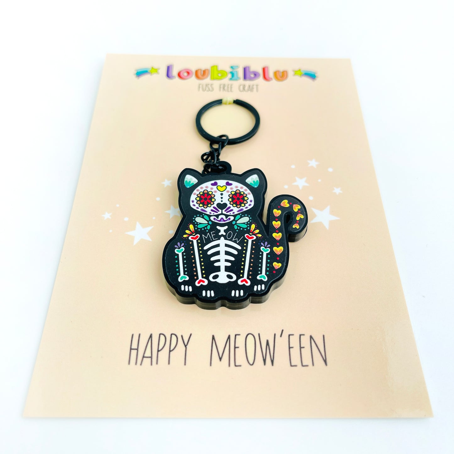 Load image into Gallery viewer, Halloween cat  Keyring
