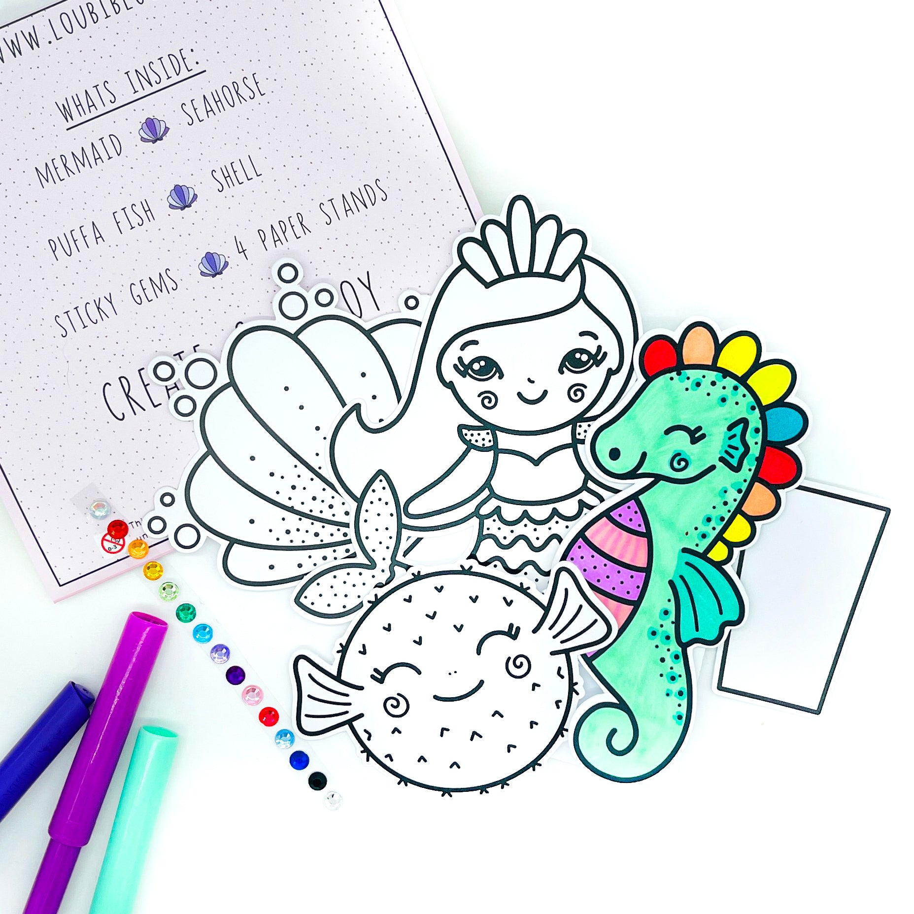 Mermaid colouring craft