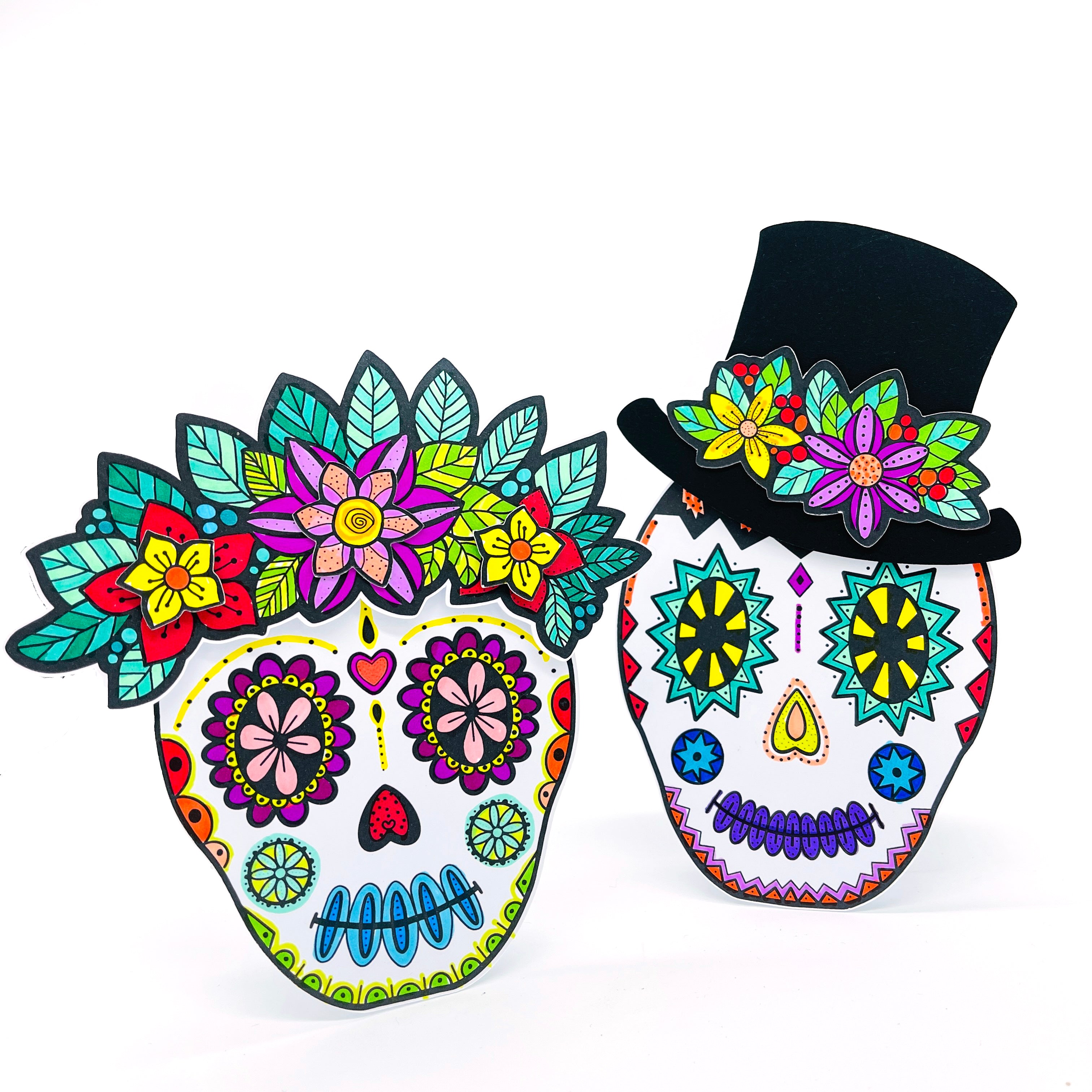 Sugar skull colouring craft