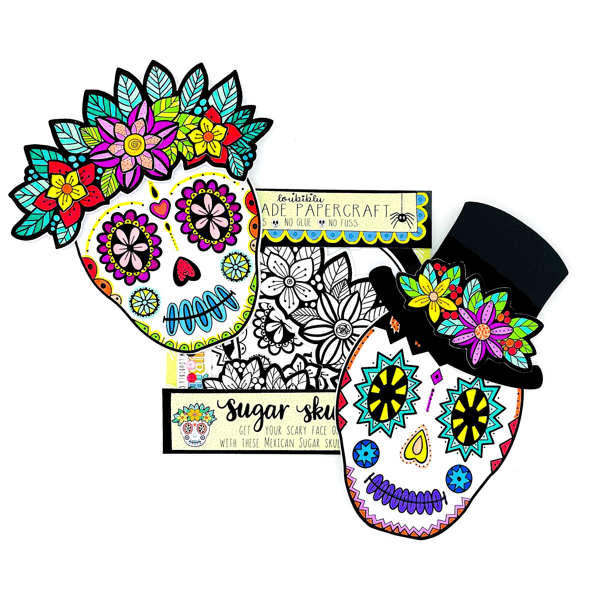 Sugar skull colouring craft