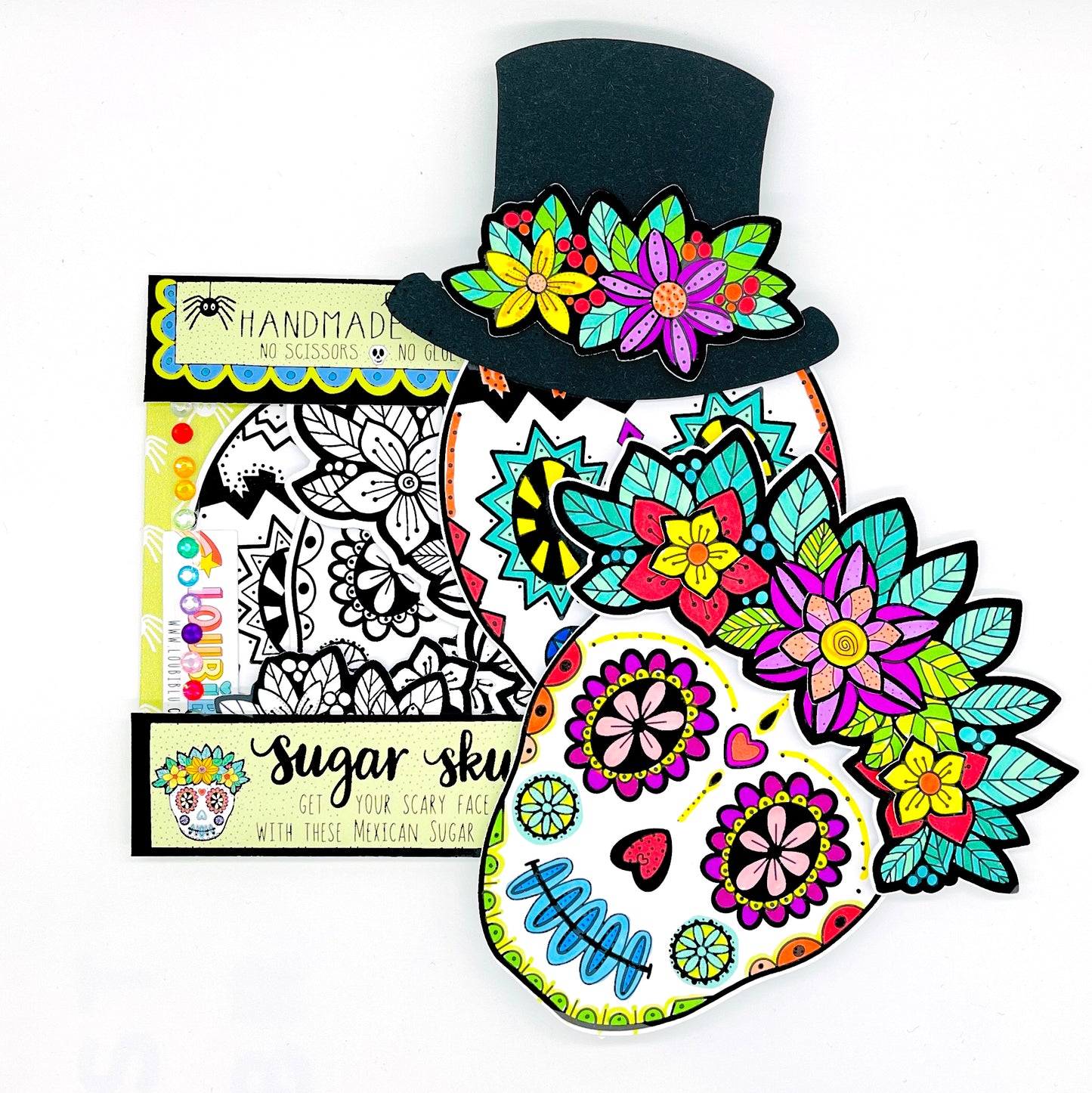 Load image into Gallery viewer, Sugar skull colouring craft
