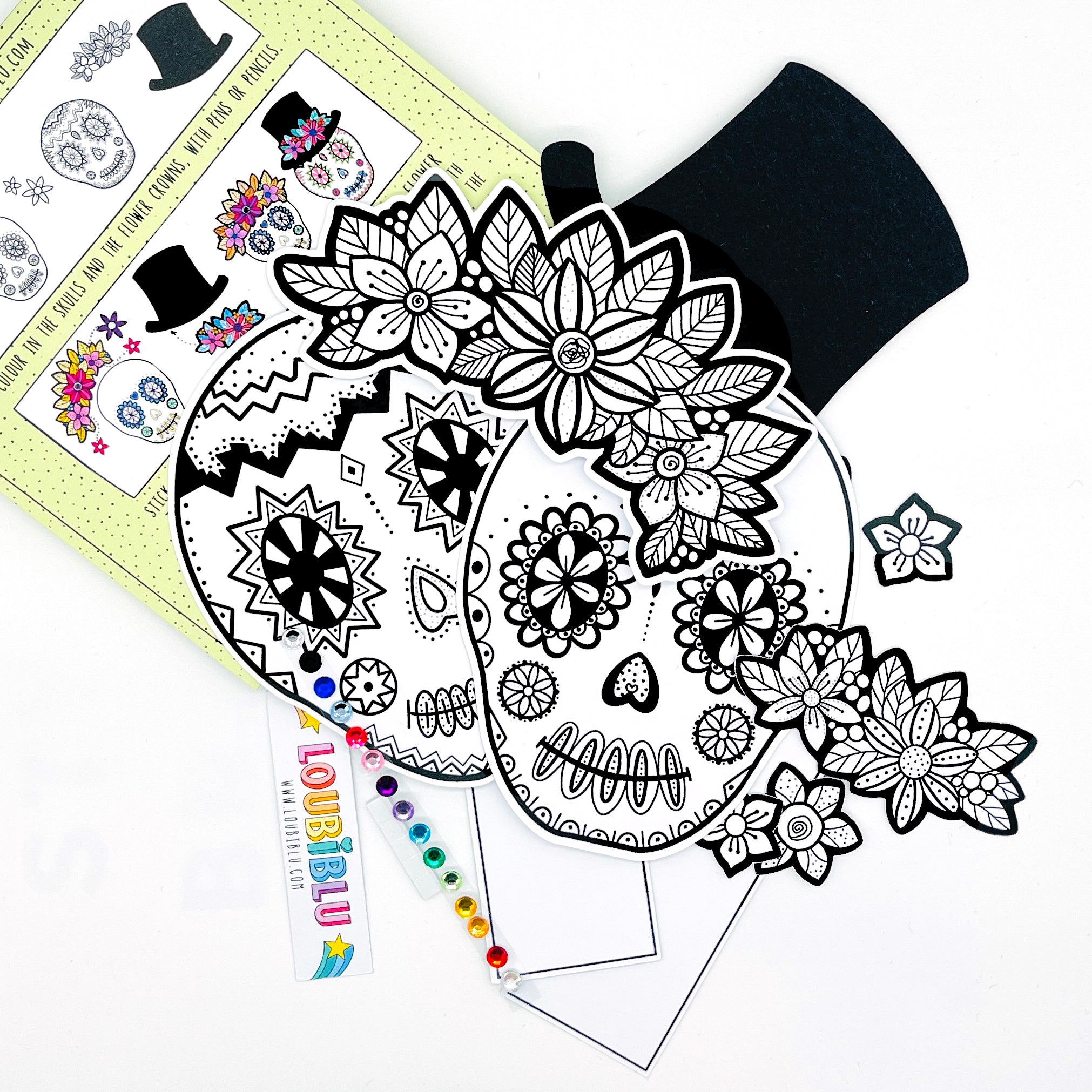 Sugar skull colouring craft