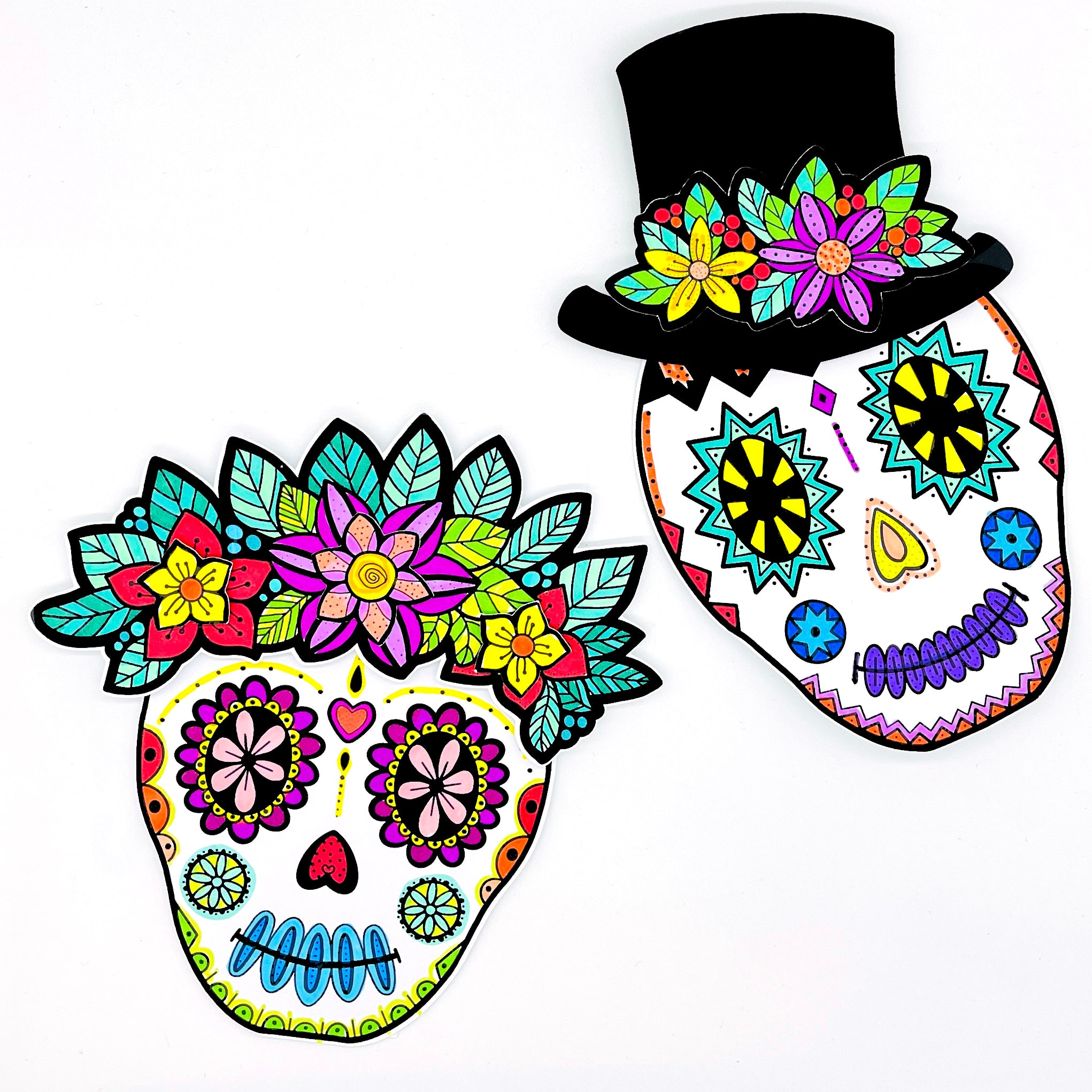 Sugar skull colouring craft