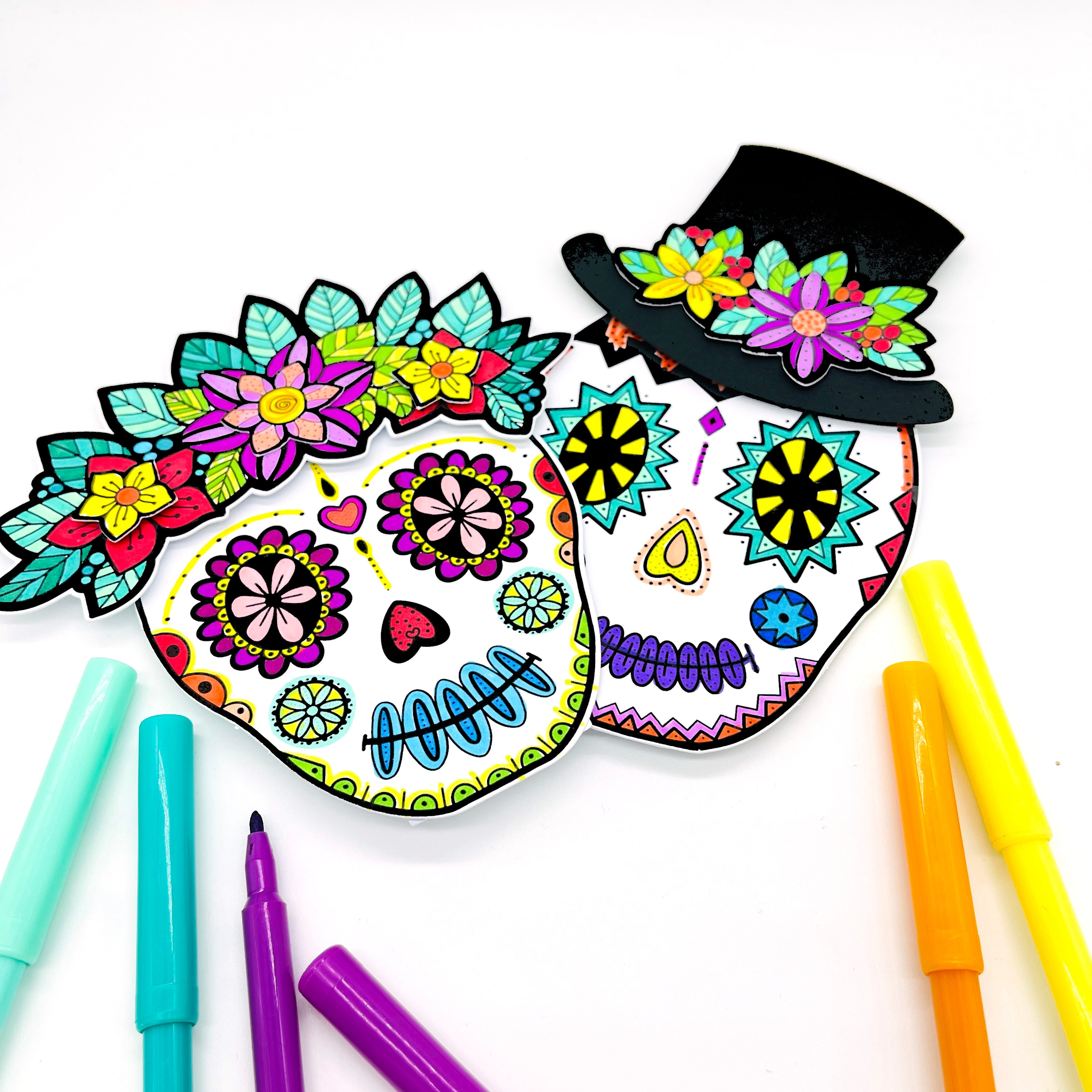 Sugar skull colouring craft