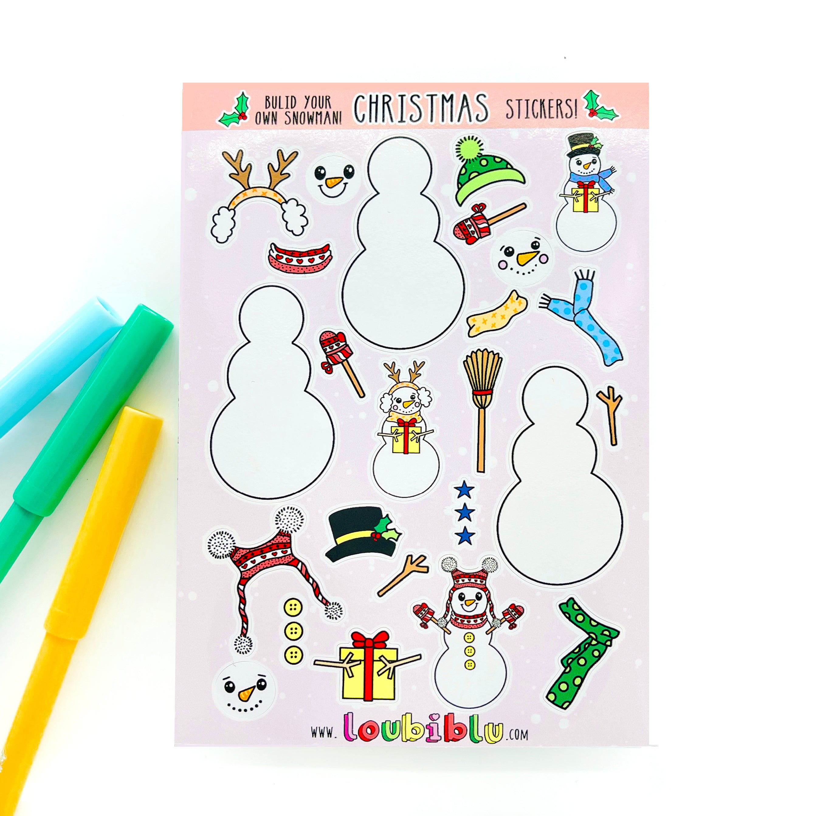 Snowman sticker sheet