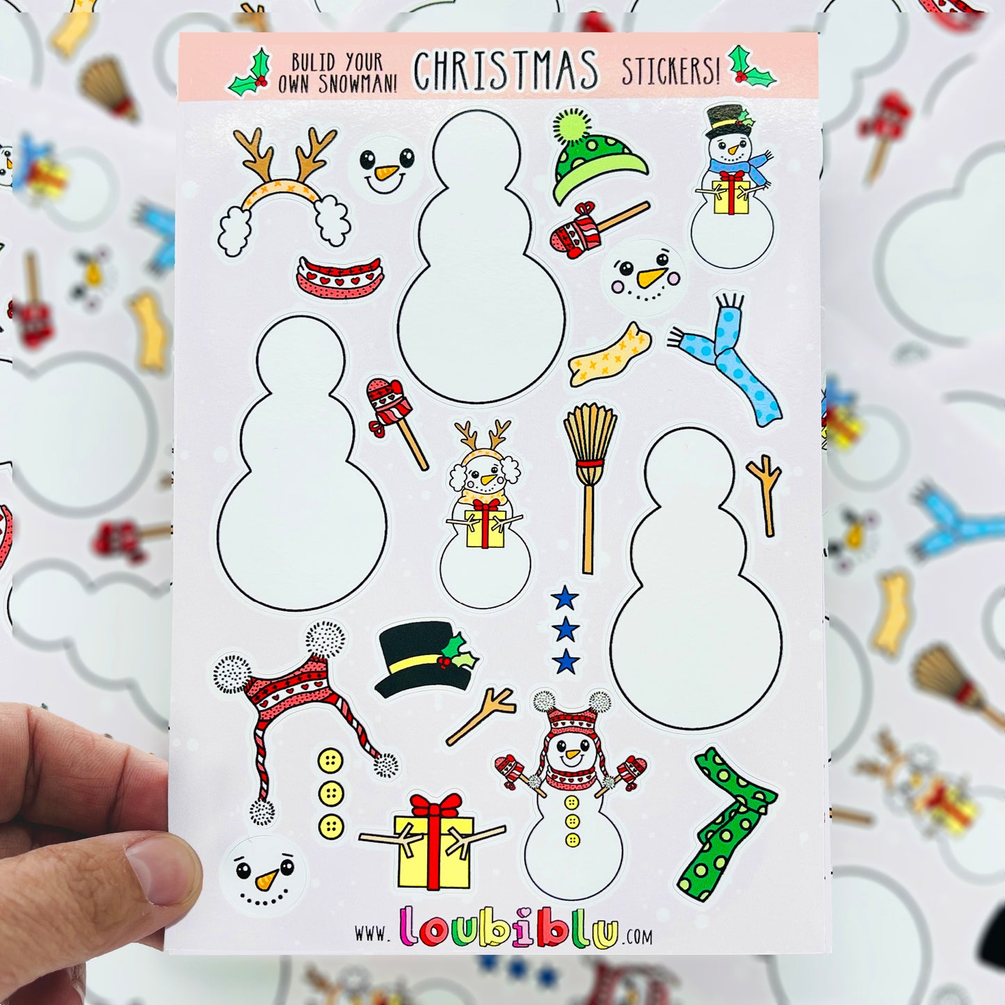 Snowman sticker sheet
