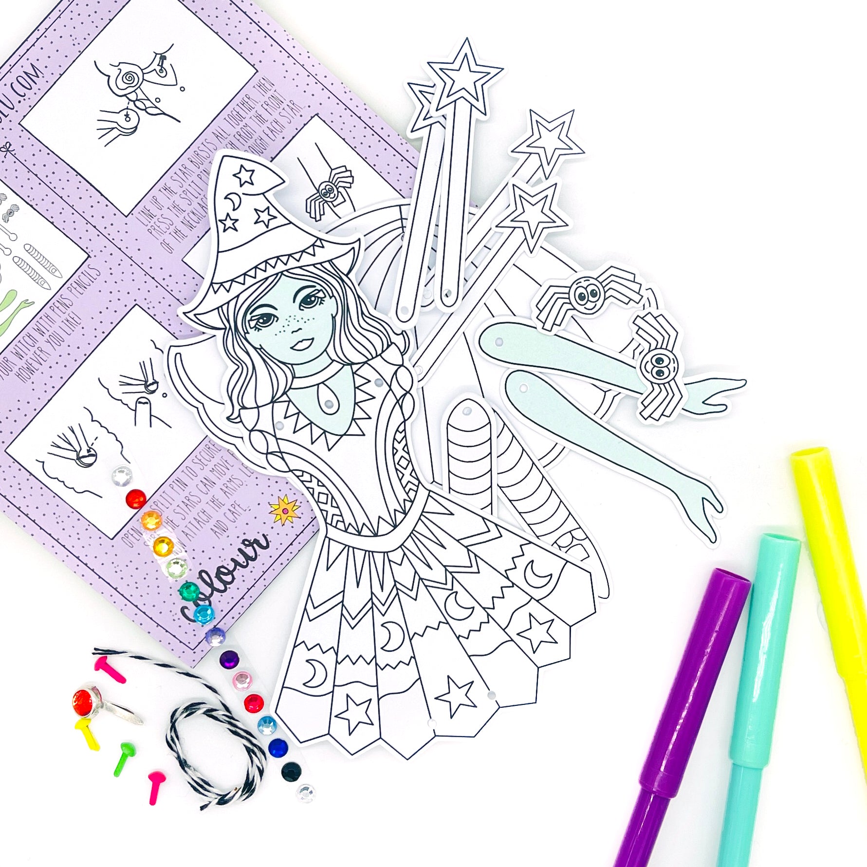 Witch colouring craft