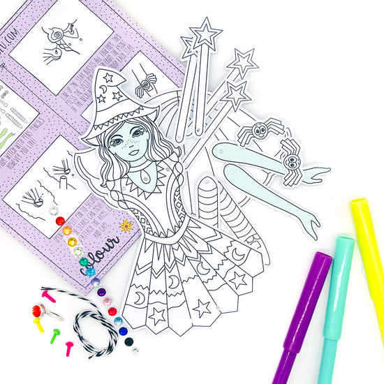 Load image into Gallery viewer, Witch colouring craft
