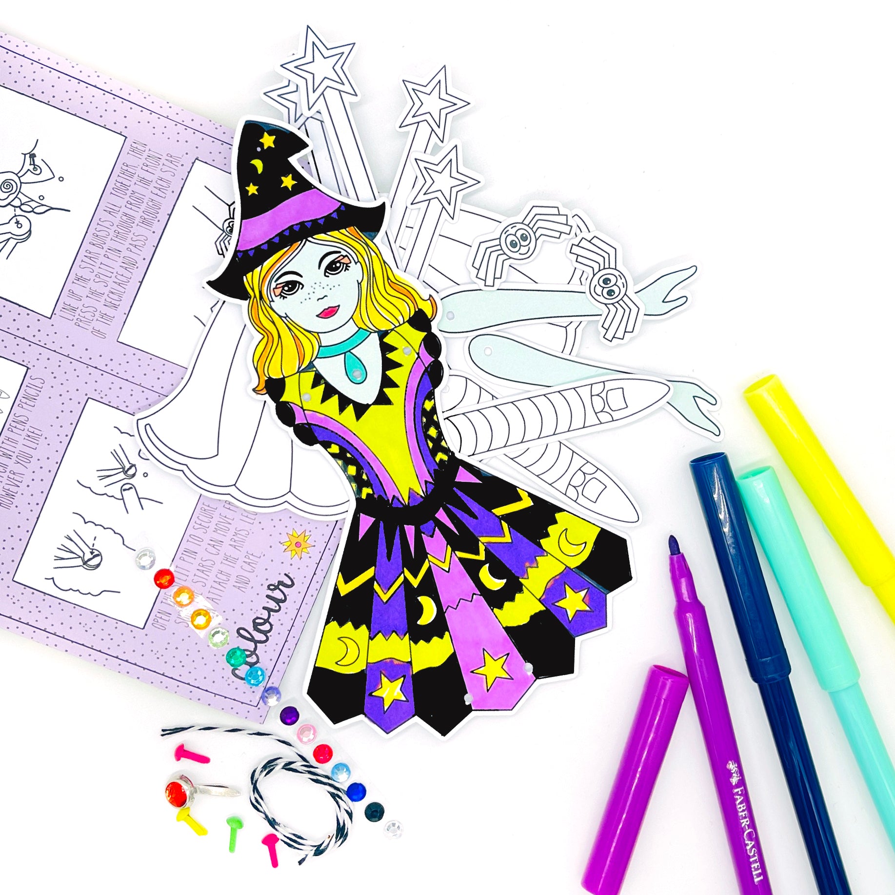 Witch colouring craft