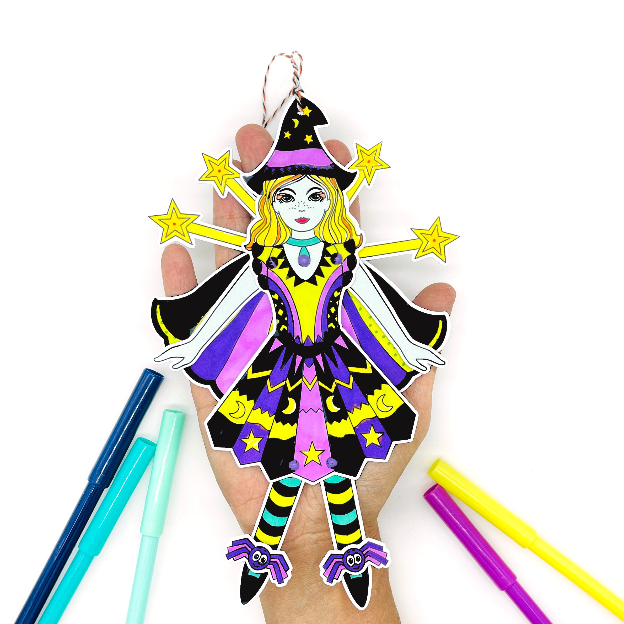 Witch colouring craft