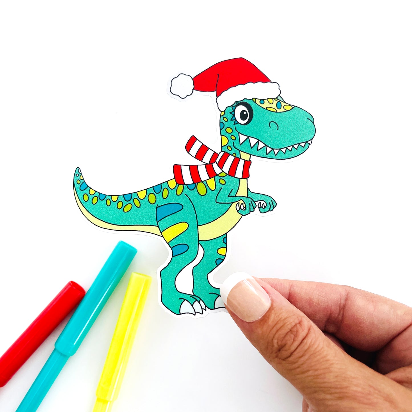 Load image into Gallery viewer, T- Rex Christmas Sticker
