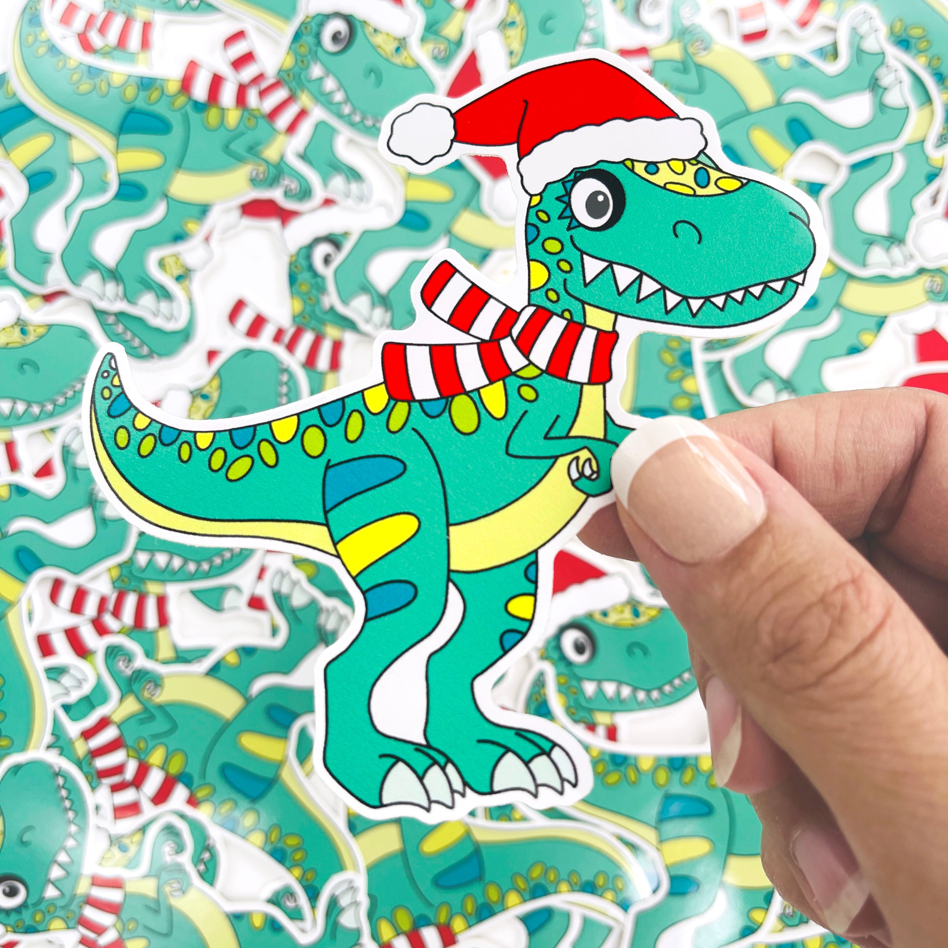 T- Rex Christmas Sticker