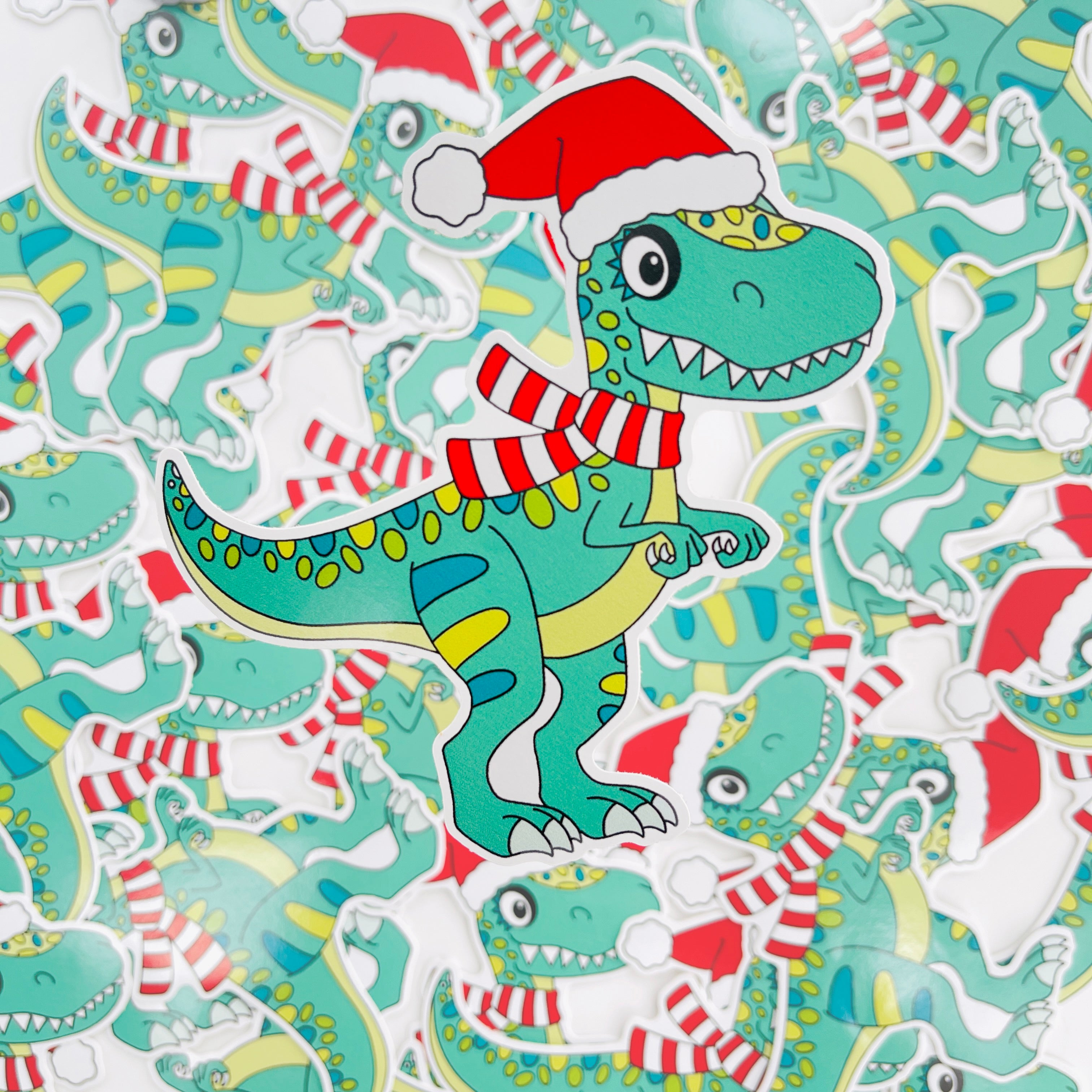 T- Rex Christmas Sticker