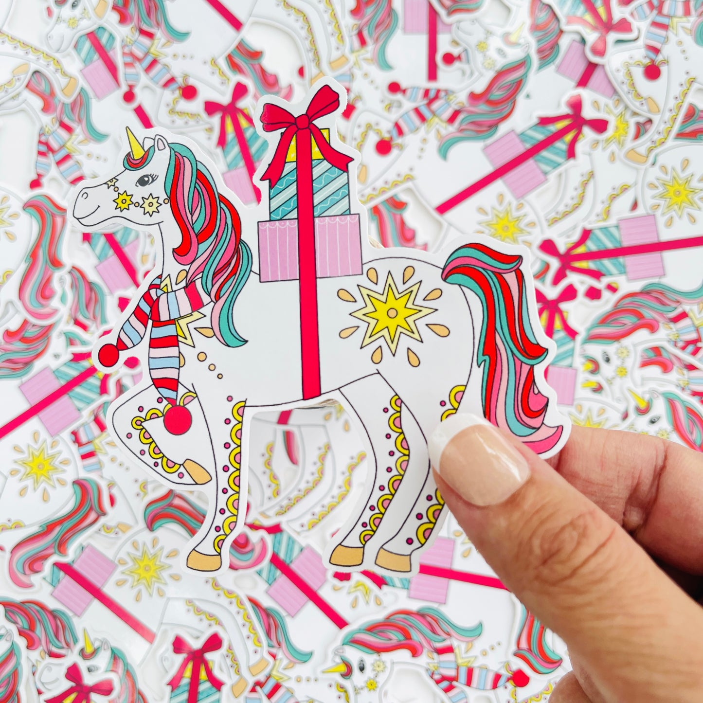 Unicorn Christmas Sticker