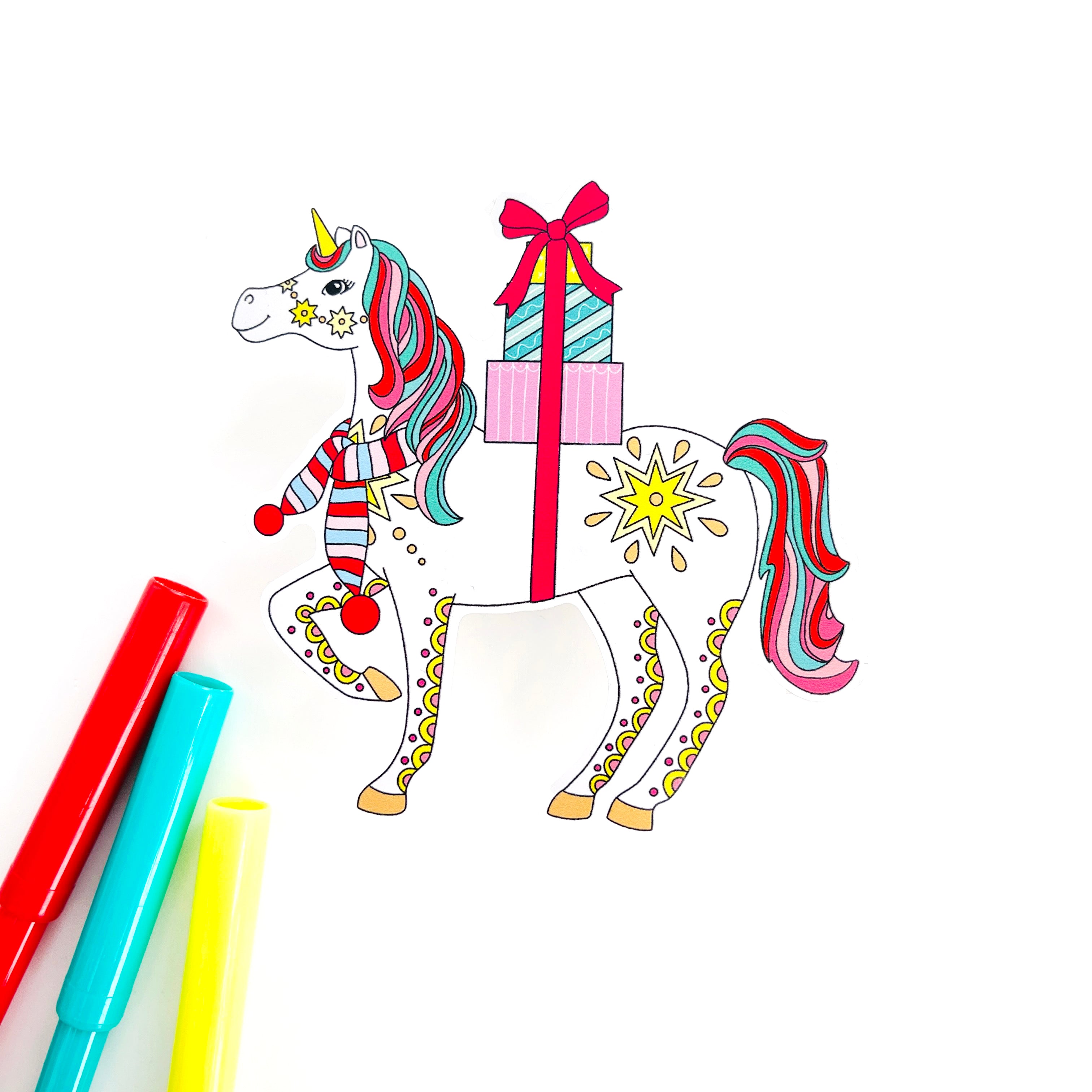 Unicorn Christmas Sticker